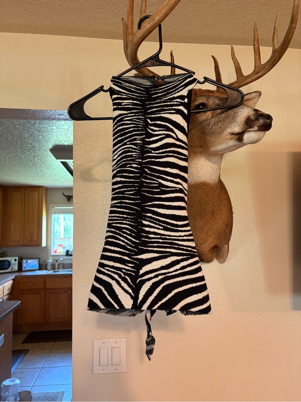 Zebra Print Knit Tube Top - Black & White